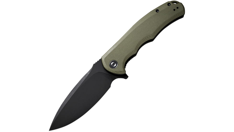 CIVIVI Praxis Linerlock Green G10 Folding Knife, 3.75 black stonewash finish 9Cr18MoV stainless bl, Green G10 handle, C803F