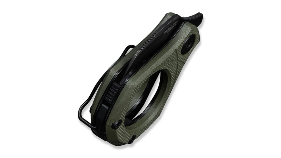 CIVIVI Pyrus Slip Joint Utility Knife Od Green G10 Handle 0.65inch Black Stonewashed 14c28n Blade