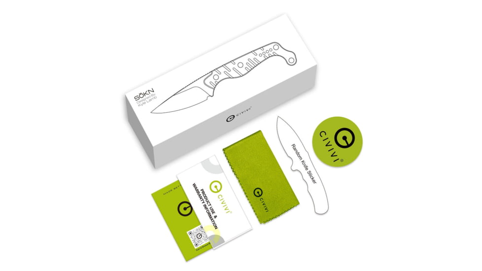 CIVIVI Sokn Fixed Blade Knife Black G10 Handle - C22027-1