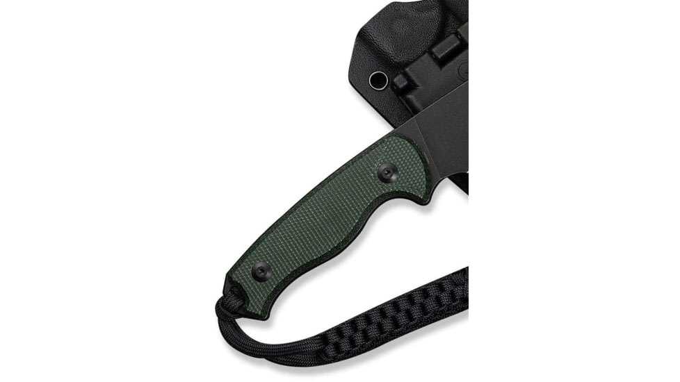 CIVIVI Timberbark Fixed Green Canvas Micarta Handle 3.2inch Black Stonewashed 14c28n Blade C23094-3, With 1pc Black Lanyard, Black Kydex Sheath &amp; T-clip - C23094-3