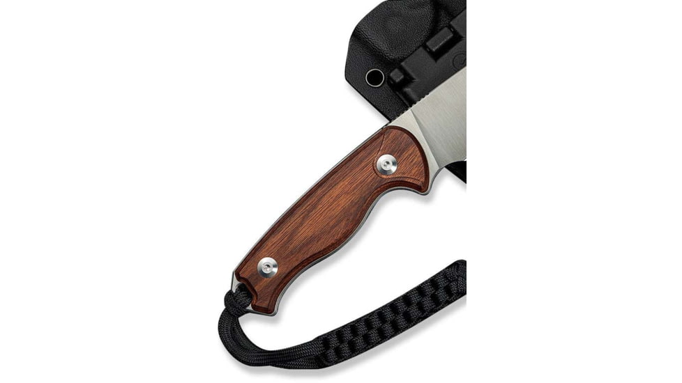 CIVIVI Timberbark Fixed Guibourtia Wood Handle 3.2inch Satin Finished 14c28n Blade C23094-4, With 1pc Black Lanyard, Black Kydex Sheath &amp; T-clip - C23094-4