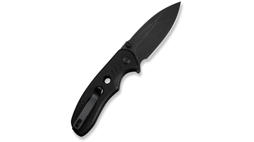 CIVIVI Triptych Flipper &amp; Thumb Stud &amp; Button Lock Knife Black G10 Handle 2.97inch Black Stonewashed 14c28n Blade - C23085B-1
