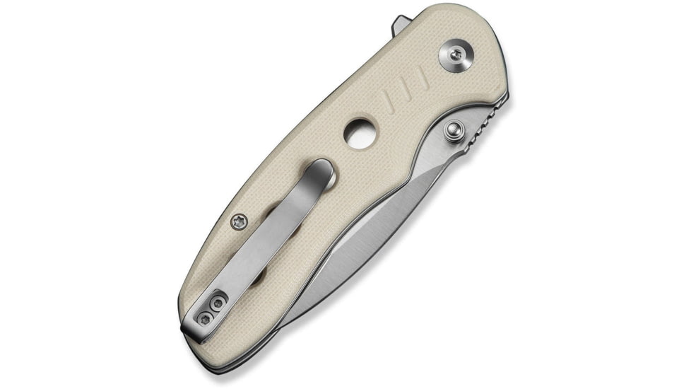 CIVIVI Triptych Flipper &amp; Thumb Stud &amp; Button Lock Knife Ivory G10 Handle 2.97inch Satin Finished 14c28n Blade - C23085B-2
