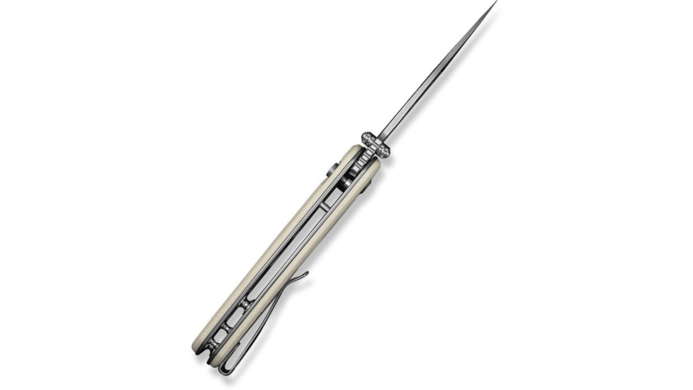 CIVIVI Triptych Flipper &amp; Thumb Stud &amp; Button Lock Knife Ivory G10 Handle 2.97inch Satin Finished 14c28n Blade - C23085B-2