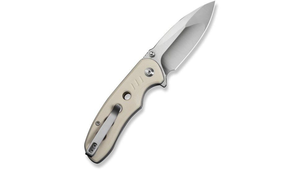 CIVIVI Triptych Flipper &amp; Thumb Stud &amp; Button Lock Knife Ivory G10 Handle 2.97inch Satin Finished 14c28n Blade - C23085B-2
