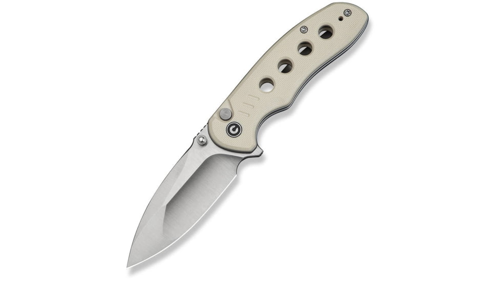 CIVIVI Triptych Flipper &amp; Thumb Stud &amp; Button Lock Knife Ivory G10 Handle 2.97inch Satin Finished 14c28n Blade - C23085B-2