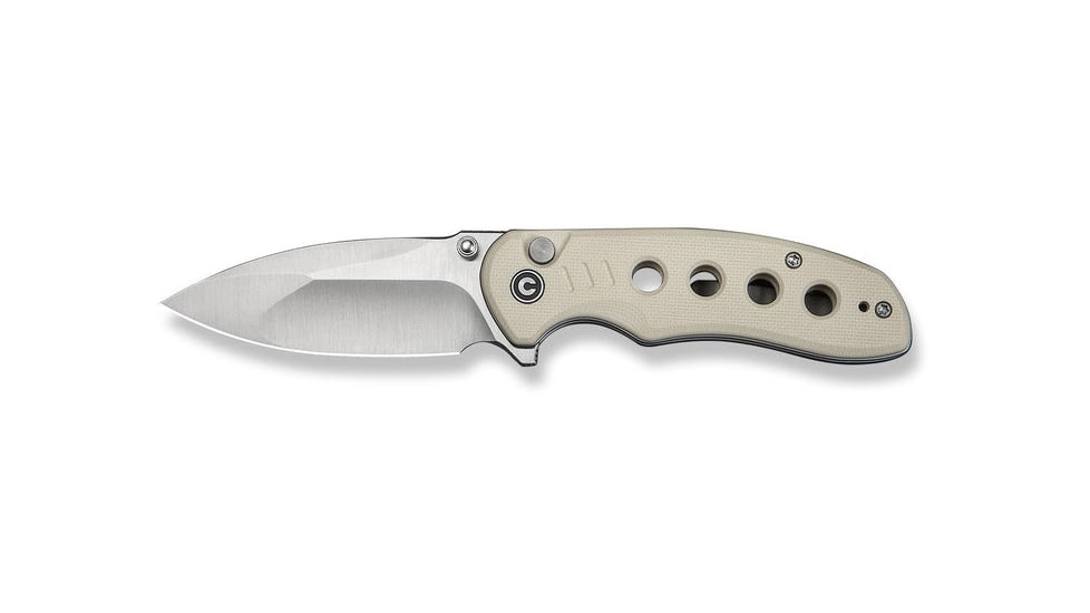 CIVIVI Triptych Flipper &amp; Thumb Stud &amp; Button Lock Knife Ivory G10 Handle 2.97inch Satin Finished 14c28n Blade - C23085B-2