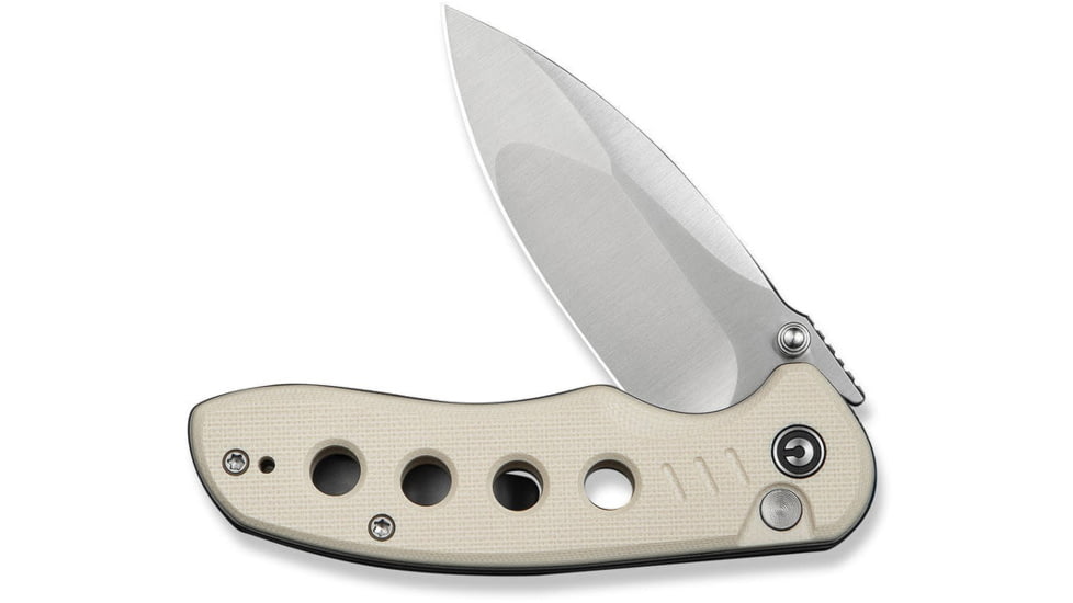 CIVIVI Triptych Flipper &amp; Thumb Stud &amp; Button Lock Knife Ivory G10 Handle 2.97inch Satin Finished 14c28n Blade - C23085B-2