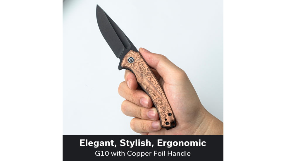 CIVIVI Voidflare Flipper Knife G10 With Copper Foil Handle 2.92inch Black Stonewashed 14c28n Blade