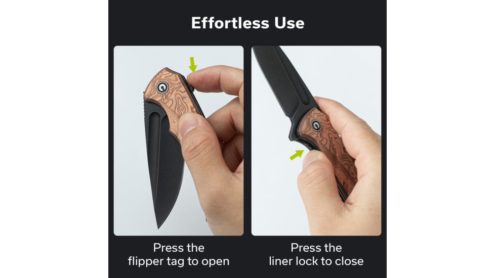 CIVIVI Voidflare Flipper Knife G10 With Copper Foil Handle 2.92inch Black Stonewashed 14c28n Blade