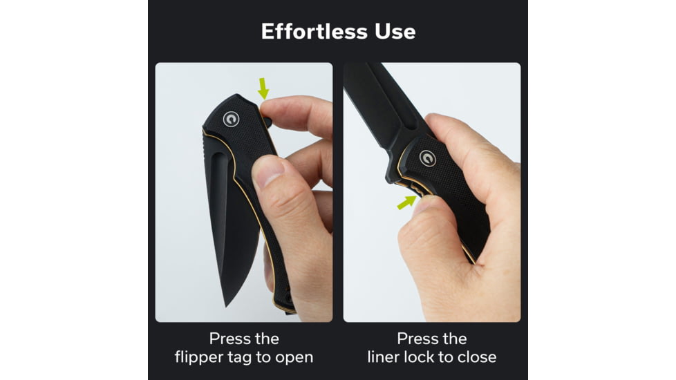 CIVIVI Voidflare Tactical Folding Knife - Model C24040-1 - Lightweight 14c28n Steel Blade With G10 Handle