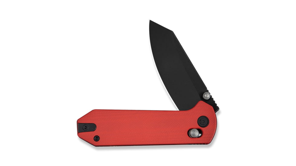 CIVIVI Yonder Thumb Stud &amp; Crossbar Lock Knife Red G10 Handle 2.88inch Black Stonewashed 14c28n Blade