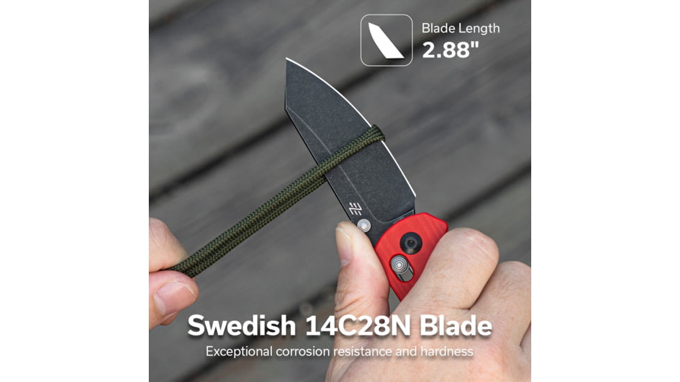 CIVIVI Yonder Thumb Stud &amp; Crossbar Lock Knife Red G10 Handle 2.88inch Black Stonewashed 14c28n Blade