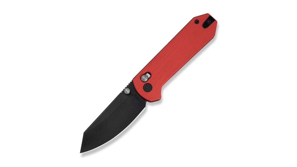 CIVIVI Yonder Thumb Stud &amp; Crossbar Lock Knife Red G10 Handle 2.88inch Black Stonewashed 14c28n Blade