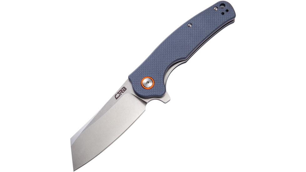 CJRB Crag Linerlock Gray Folding Knife, 3.75 stonewash finish D2 tool steel blade, Gray textured G10 handle, J1904-GYF