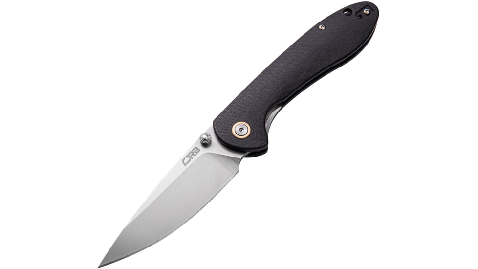CJRB Feldspar Linerlock Black Folding Knife, 3.5 stonewash finish D2 tool steel blade, Black G10 handle, J1912-BKC
