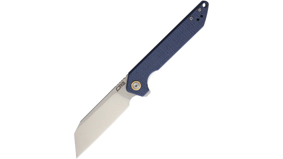 CJRB Rampart Gray Folding Knife, 3.5 stonewash finish D2 tool steel blade, Blue-Gray G10 handle, J1907-GYF