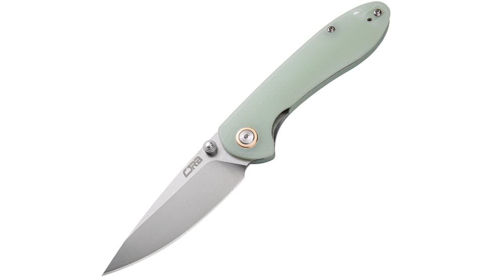 CJRB Small Feldspar Linerlock Jade Folding Knife, 3 stonewash finish D2 tool steel blade, Jade G10 handle, J1912S-NTG