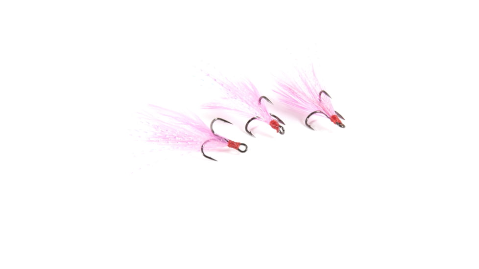 Clam Feathered Gaff Treble Size 12, Pink, 3 Pack, 16834