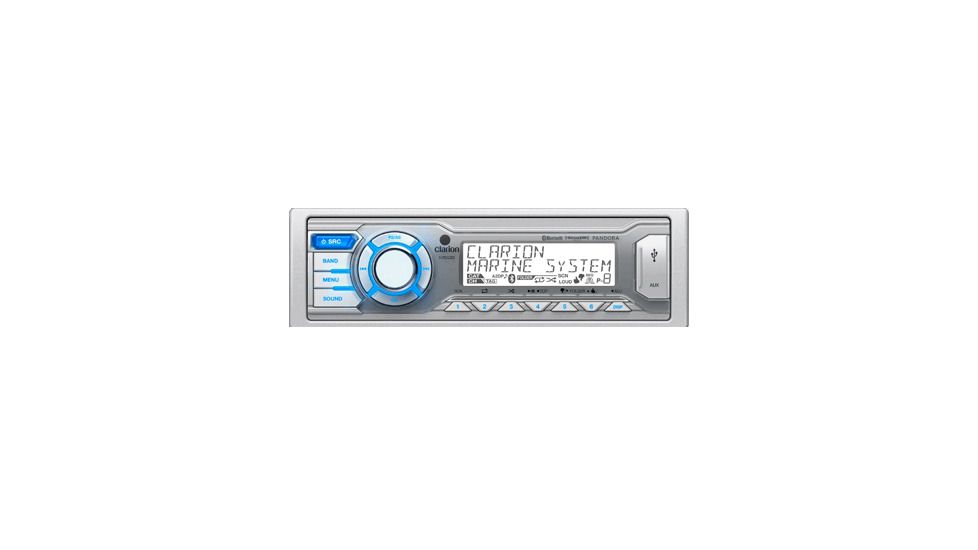 Clarion Bluetooth AM/FM/USB/MP3/WMA Receiver, Gray/Blue CLAR-M505