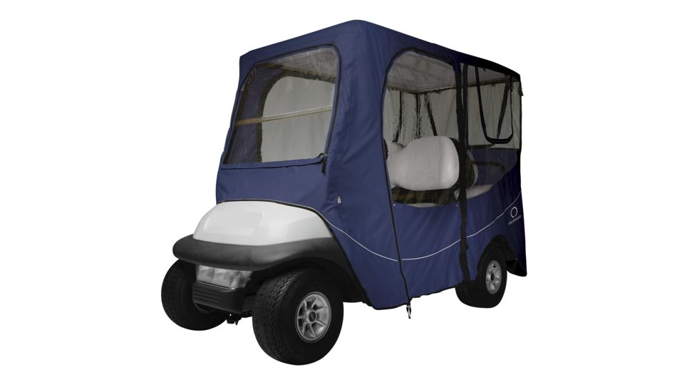 Classic Accessories Fairway Golf Cart Deluxe Enclosure, Long Roof, Navy 4010557