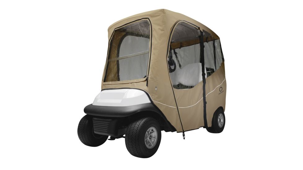Classic Accessories Fairway Golf Cart Deluxe Enclosure, Short Roof, Khaki 4010560