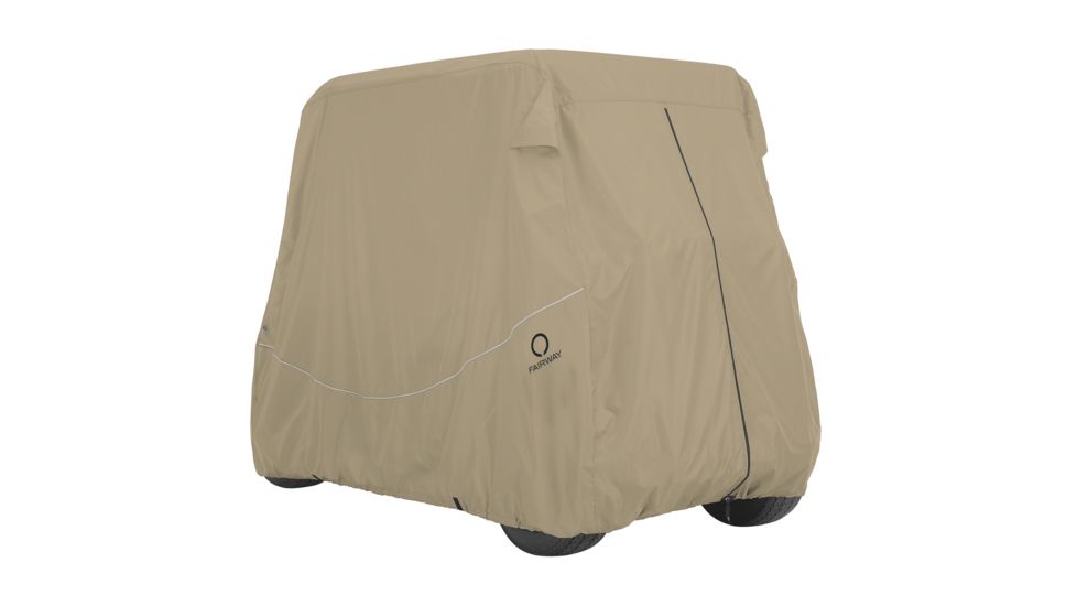 Classic Accessories Fairway Golf Cart Quick-Fit Cover Long Roof, Khaki 4010568