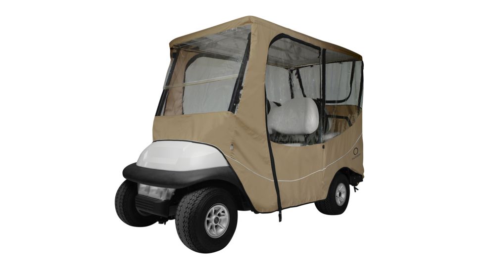 Classic Accessories Fairway Travel Golf Cart Long Roof Enclosure, Khaki 4010580