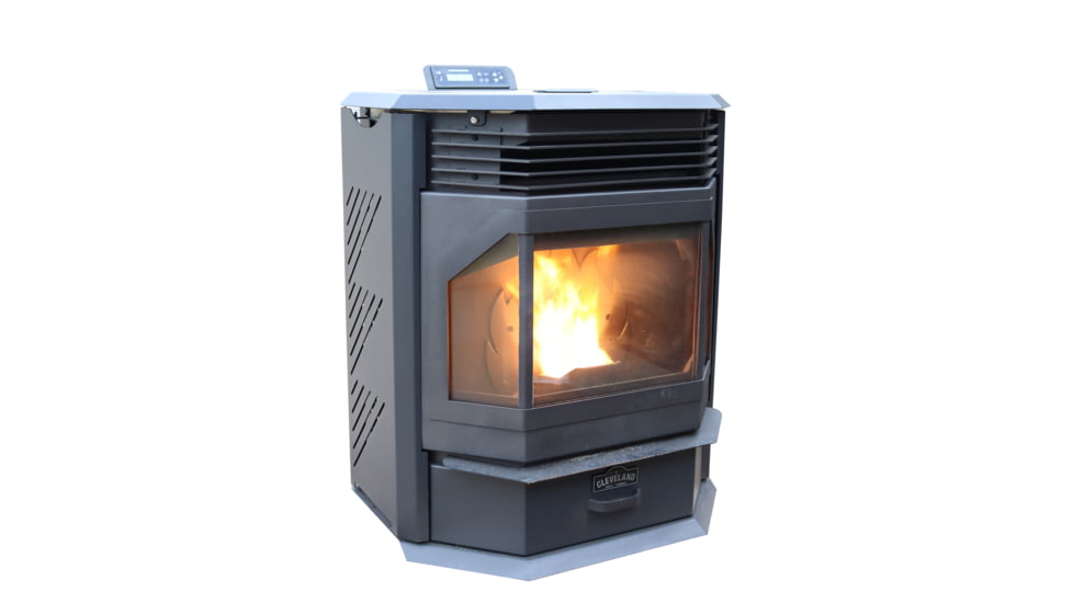 Cleveland Iron Works Bay Front Pellet Stove - 65 lb Hopper, Black, F500210