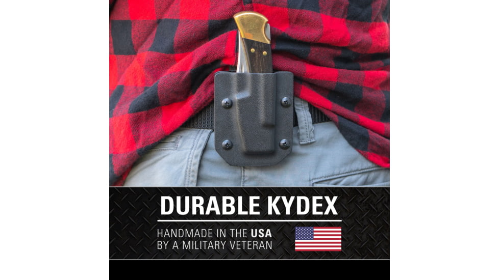 Clip &amp; Carry Kydex Sheath for the Buck 110/112 Folding Knife, Black, BUCK110-112-BLK