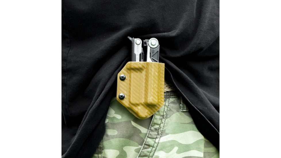 Clip &amp; Carry Kydex Sheath for the Gerber Center-Drive, Carbon Fiber Brown, GCDRIVE-CF-BRN