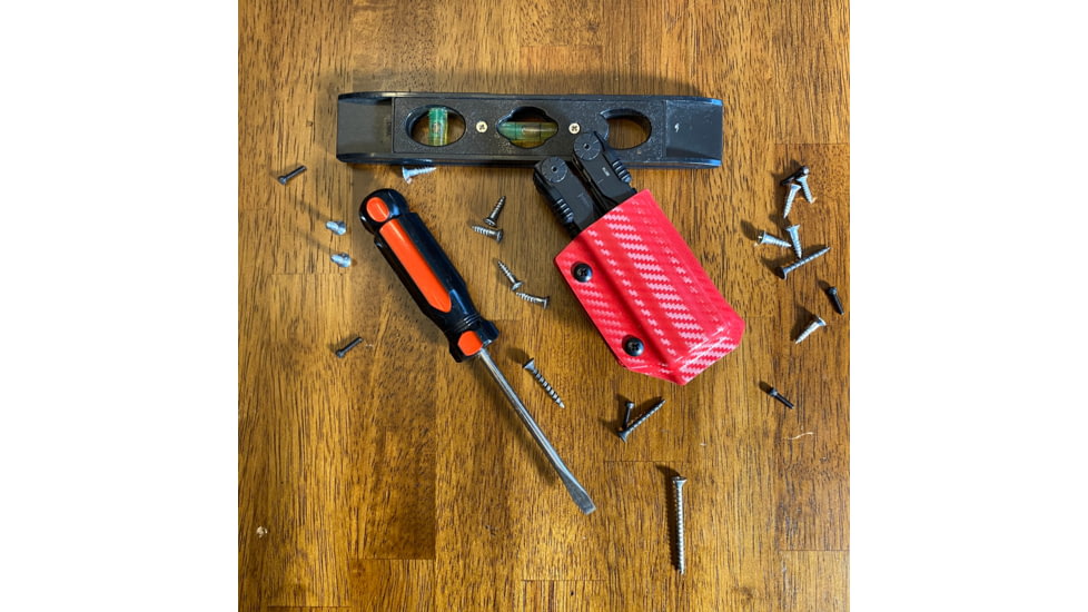 Clip &amp; Carry Kydex Sheath for the Gerber Diesel, Carbon Fiber Red, GDIESEL-CF-RED