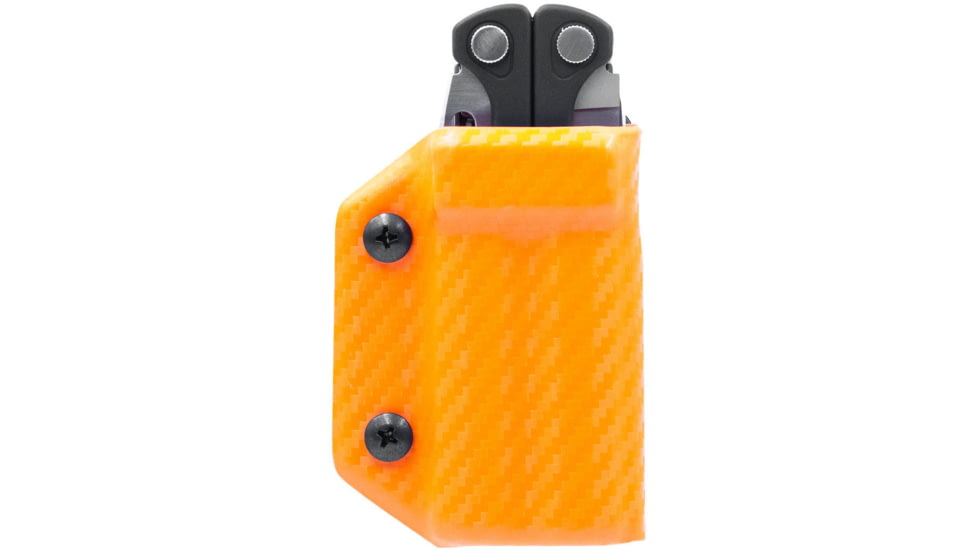 Clip &amp; Carry Kydex Sheath for the Leatherman Charge / +, Carbon Fiber Orange, LCHARGE-CF-ORNG