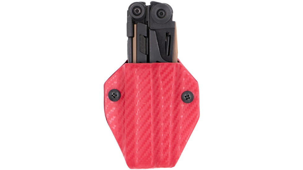 Clip &amp; Carry Kydex Sheath for the Leatherman MUT, Carbon Fiber Red, LMUT-CF-RED