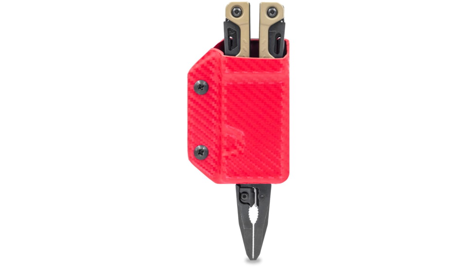 Clip &amp; Carry Kydex Sheath for the Leatherman OHT, Carbon Fiber Red, LOHT-CF-RED