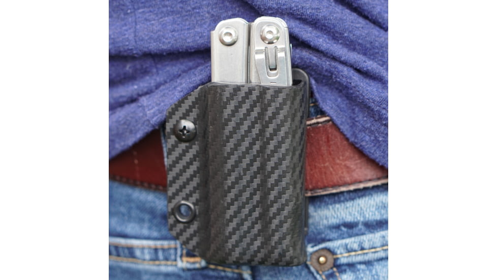 Clip &amp; Carry Kydex Sheath for the Leatherman Wingman, Sidekick, Rebar &amp; Rav, Carbon Fiber Black, LWING-CF-BLK