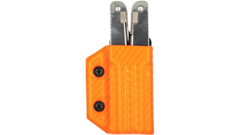 Clip &amp; Carry Kydex Sheath for the Victorinox Swisstool, Carbon Fiber Orange, VSTOOL-CF-ORNG