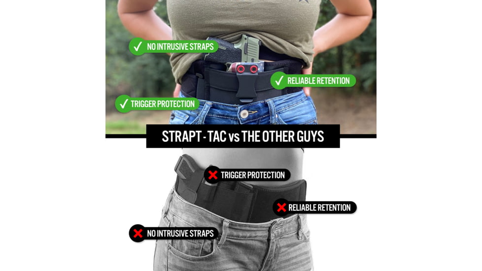 Clip &amp; Carry STRAPT-TAC Belly Band Holster System - Holster Pocket, 2XL-3XL, STR-TAC-2XL-3XL
