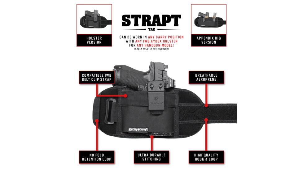 Clip &amp; Carry STRAPT-TAC Belly Band Holster System - Holster Pocket, 2XL-3XL, STR-TAC-2XL-3XL