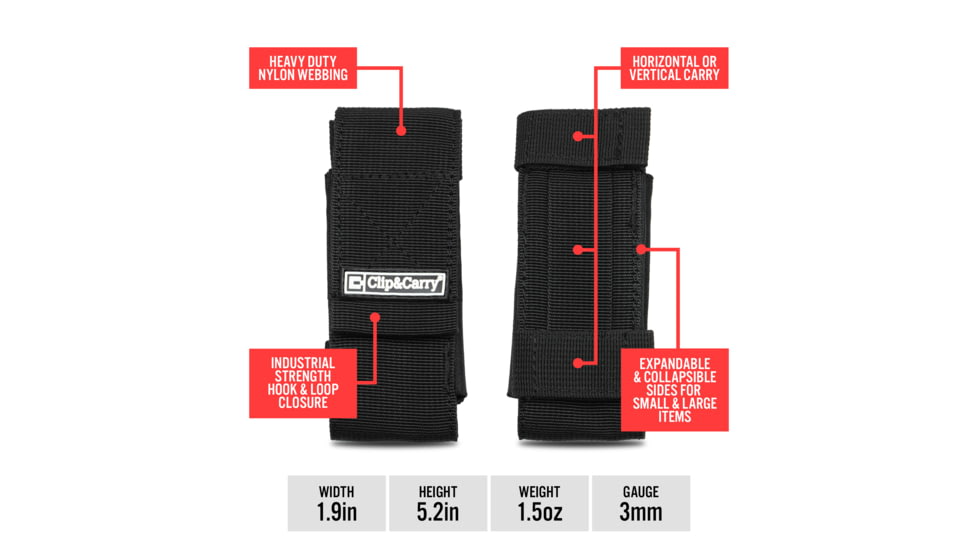 Clip &amp; Carry Universal Magazine Pouch - Belt Sheath, Black, STR-TAC-MAG