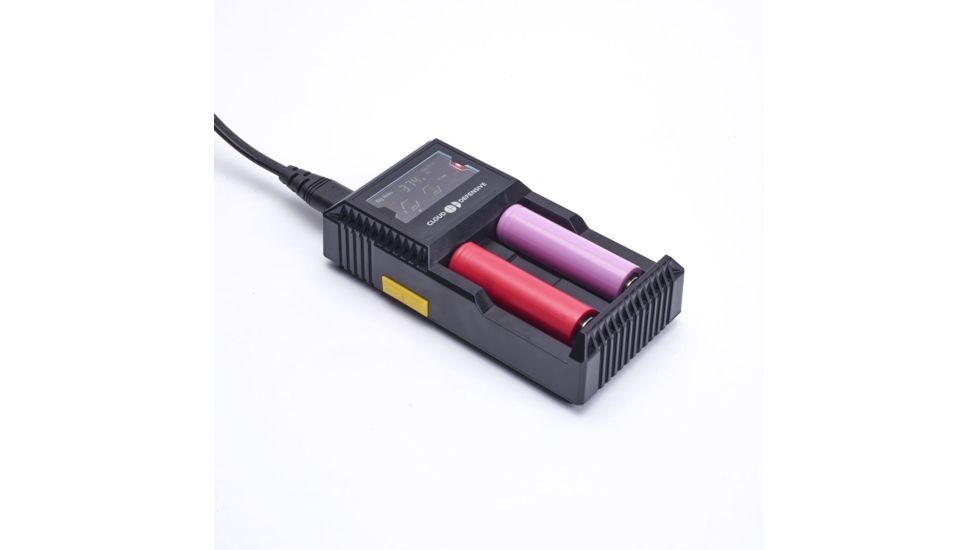 Cloud Defensive CD Two Cell 18650 Charger, Black, 2-Cell D2 Battery Charger
