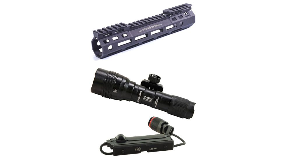 Cloud Defensive Rail System with Cloud Defensive Light Control System w/Streamlight ProTac Rail-Mount HLX, 1000 Lumen, LCS Series - Black
