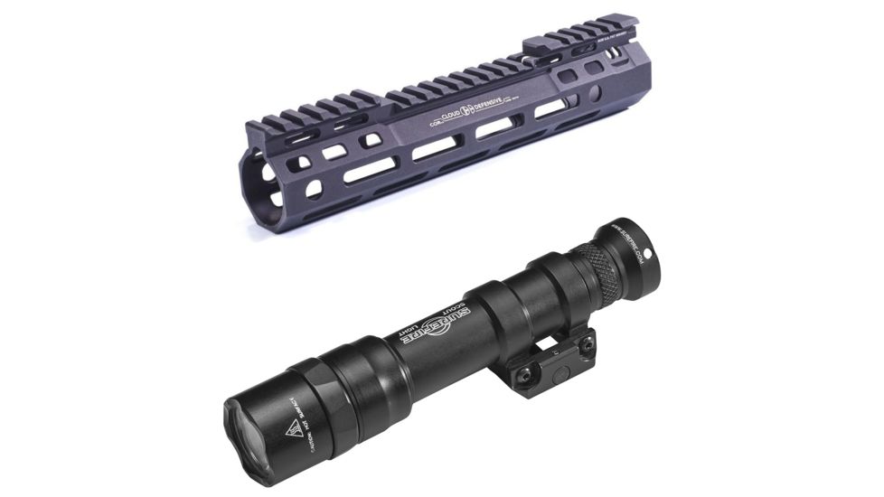 Cloud Defensive Rail System with SureFire M600DF Ultra Scout Light Dual Fuel LED Weapon Light - Black