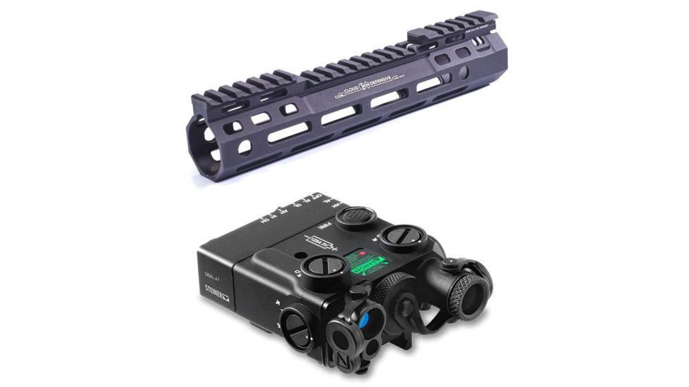 Cloud Defensive Rail System with teiner eOptics Laser Devices Civilian Dual Beam Aiming Laser - Black