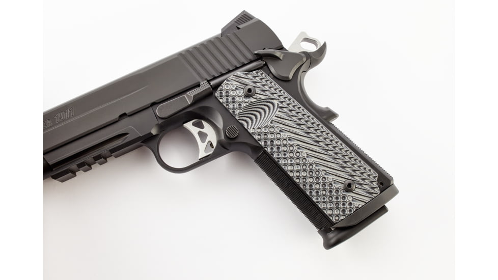 CM Products Grips, Operator II, G10, Full-Size, Black/Gray, 11-GR-OP2-FS-BG