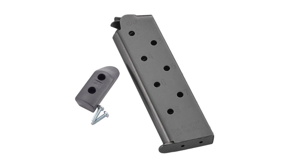 CM Products Match Grade Pistol Magazine, 1911 Government, .45 ACP, 8 Round, Black, 1 Pack, Stainless Steel, M-MG-45FS8-B-P-8RD