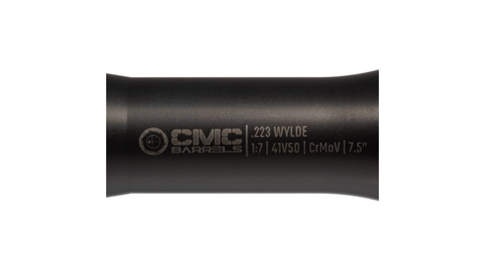 CMC Triggers 7.5in .223 Wylde 1-7 CMC Pistol Length Gas AR 15 Barrel, Black, CMC-BBL-223-001