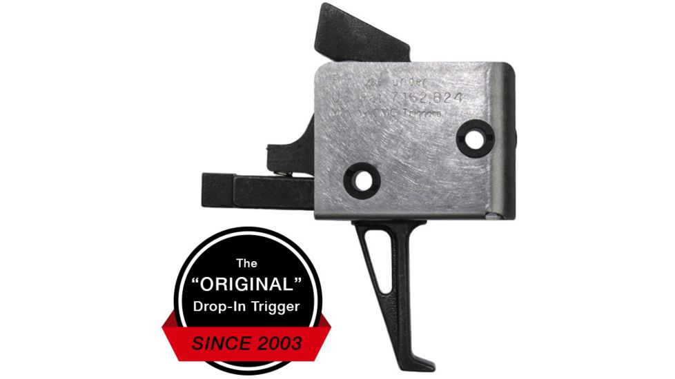 CMC Triggers Duty/Patrol Single Stage Trigger Module, AR-15/AR-10, Tactical Flat Small Pin 4.5 lb Trigger, Black/Silver, 92503