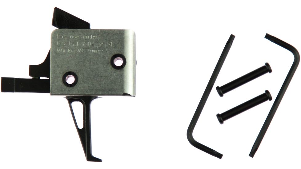 CMC Triggers Duty/Patrol Single Stage Trigger Module, AR-15/AR-10, Tactical Flat Small Pin 4.5 lb Trigger, Black/Silver, 92503