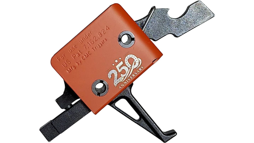 CMC Triggers AR-15/AR-10 Single Stage 250 yr Celebration Limited Edition AR Trigger, Flat, 3.5lb, Red, CMC-AR-D-S-SF-3.5-S-R250